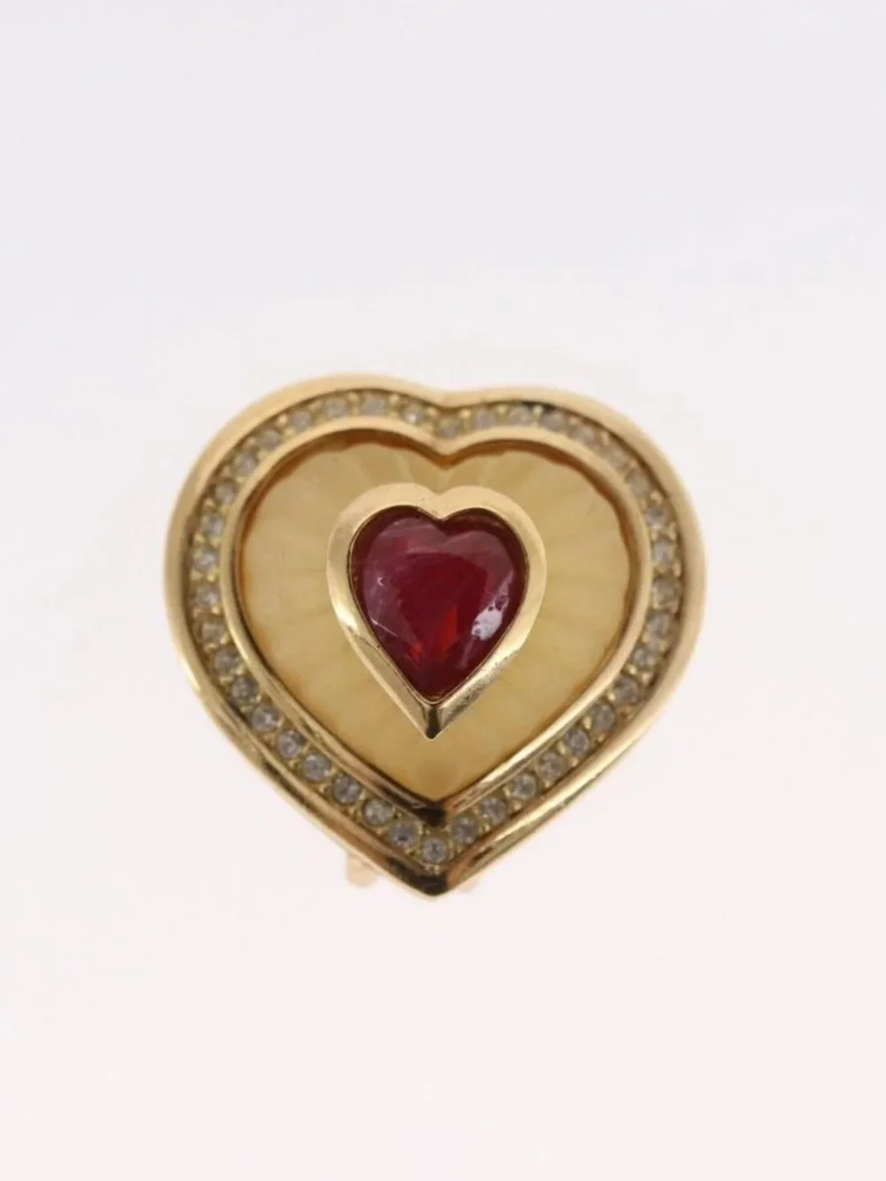 Christian Dior Earring Brooch metal Gold Tone Auth 169930V